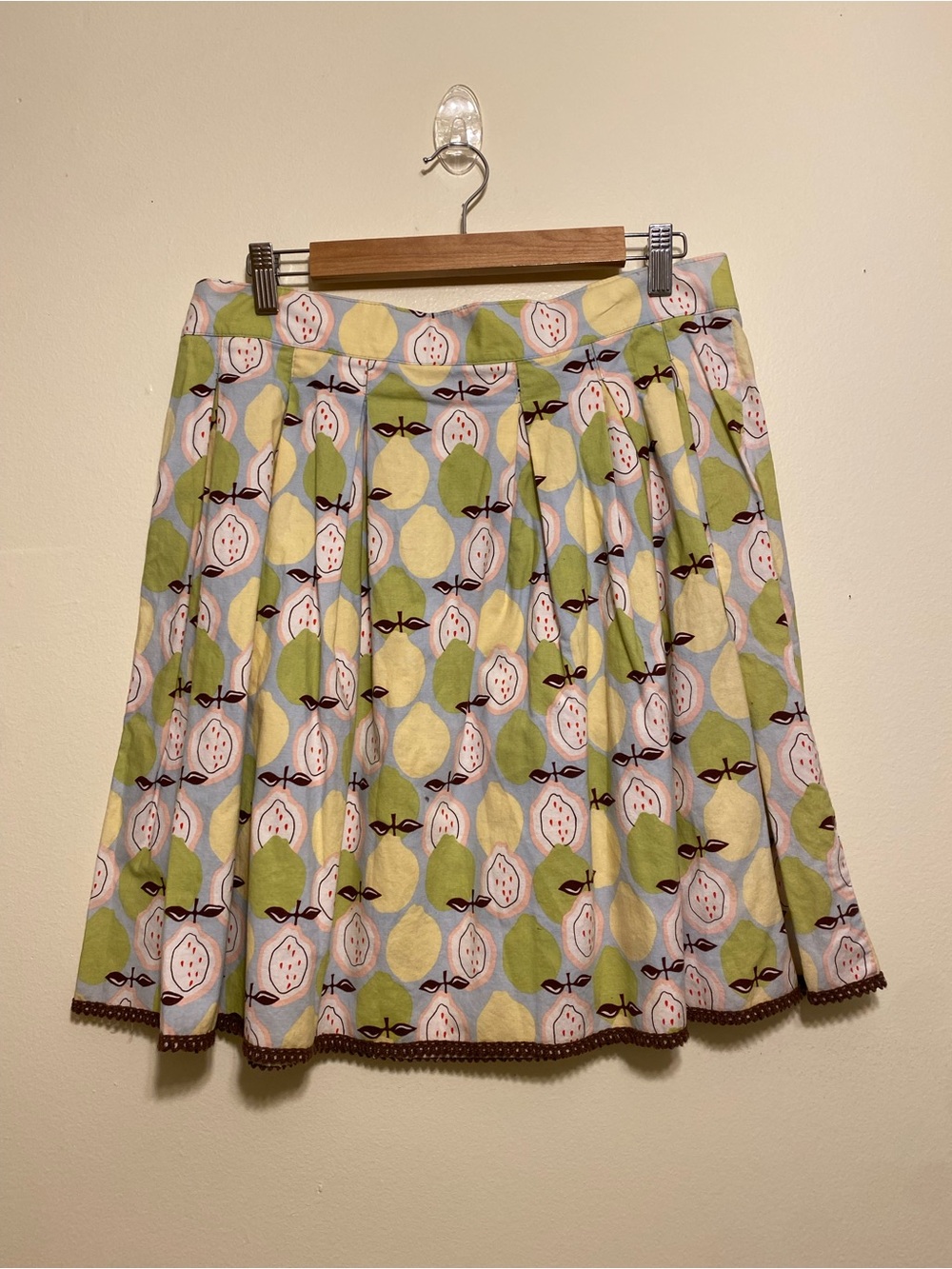 Beebop & Wally Circle Skirt in Green, Yellow & Pink Fruit Motif. Size L